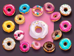 Donut clipart - donut with colorful icing and sprinkles  