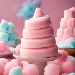 a tower of colorful cotton candy, with a light and airy texture that melts in your mouth. 