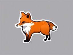 Fox Sticker - A sleek fox with a bushy tail, ,vector color sticker art,minimal