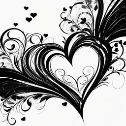 Heart Background Wallpaper - black heart with white background  