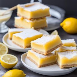 lemon bars with a tart lemon filling and a buttery shortbread crust. 