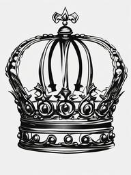 drawing of a king's crown  minimal rough sketch scribbles,doodles,black and white