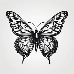 butterfly tribute tattoo  simple color tattoo, minimal, white background