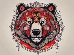 bear japanese tattoo  simple vector color tattoo