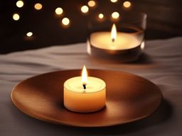 Romantic candlelit setting top view, photo realistic background, hyper detail, high resolution