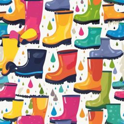 Rain Boots clipart - Colorful rain boots in the mud, ,vector color clipart,minimal