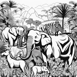 zoo clipart black and white 