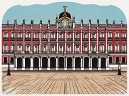 Madrid clipart - Royal Palace of Madrid and Plaza Mayor, ,color clipart vector style