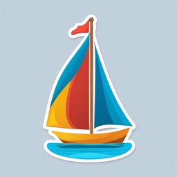 Sailing Boat on Calm Waters Emoji Sticker - Smooth sailing on a peaceful sea, , sticker vector art, minimalist design
