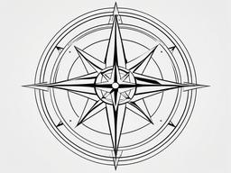 Compass Geometric Tattoo - Geometrically inspired compass design.  simple vector tattoo,minimalist,white background