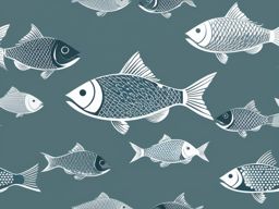 Fish Clipart - A fish swimming in clear waters.  color clipart, minimalist, vector art, 