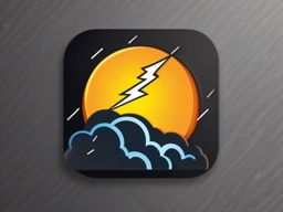 Thunderstorm and Lightning Emoji Sticker - Nature's electrifying and dramatic display, , sticker vector art, minimalist design