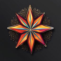 Star-shaped fireworks sticker- Celestial celebration, , sticker vector art, minimalist design