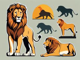 Lion clipart - Majestic carnivore of the African savannah, ,vector color clipart,minimal