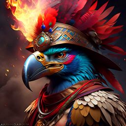 aarakocra monk of the way of the four elements, manipulating fire, air, earth, and water. 