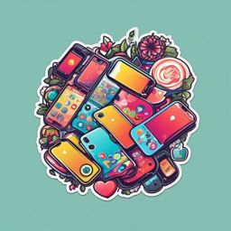 Smartphone Addiction sticker- App Wonderland Obsession, , color sticker vector art