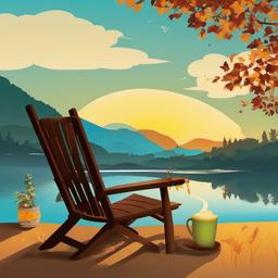 August clipart - relaxing August afternoon with a book  