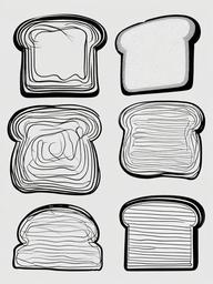 drawing of toast  minimal rough scribbles,doodles,black and white