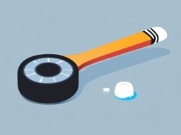 Hockey Stick and Puck Clipart - A hockey stick and puck on the ice.  color vector clipart, minimal style