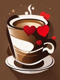 Coffee clipart - coffee cup with a heart-shaped foam design  