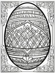 Easter Egg Coloring Pages - Egg adorned with ornate vintage patterns  simple coloring pages