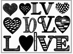 love clipart black and white 