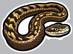 Dumeril's Boa cartoon - thick, ground-dwelling snake  cartoon sticker style