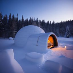 canadian igloos, with ice-block walls, create cozy accommodations in quebec, canada. 