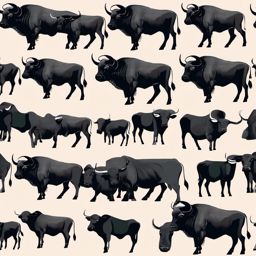 African Buffalo clipart - Powerful bovine found in Africa, ,vector color clipart,minimal