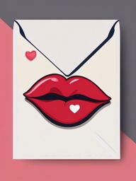 Love Letter and Lips Emoji Sticker - Sealed with a loving kiss, , sticker vector art, minimalist design