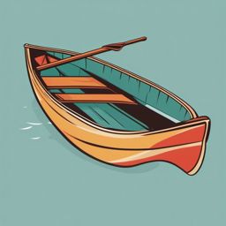 Canoe Clipart - A canoe ready for a relaxing paddle.  color vector clipart, minimal style