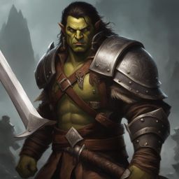 thorne thornblade, a half-orc fighter, is dual-wielding blades to cut through a horde of orcs. 