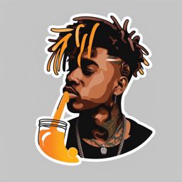 juice wrld tattoo minimalist color design 