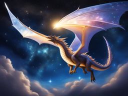 stardust dragon soaring through a starry sky in a cosmic dreamscape. 