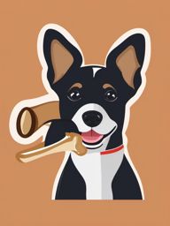 Dog with Bone Clipart,Illustrating a pet care guide featuring a dog with bone clipart  simple, 2d flat