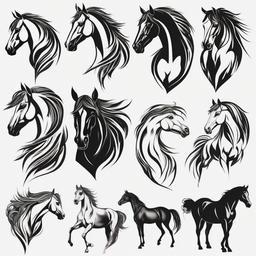 Equine Tattoos - Explore the world of equine tattoos, featuring designs that celebrate the diversity and beauty of horses in various styles and artistic interpretations.  simple tattoo,minimalist,white background