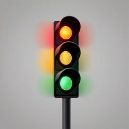 Traffic Light Icon - Traffic light icon for signals and safety,  color vector clipart, minimal style