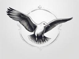 Sea Gull Tattoo - Seagull in tattoo style  minimal tattoo design, white background