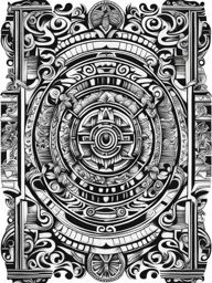 aztec tattoos black and white design 