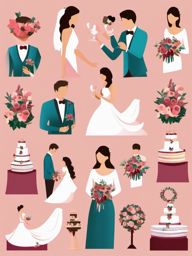 Wedding Vows clipart - Exchange of wedding vows, ,vector color clipart,minimal