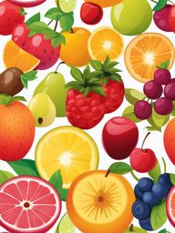 fruit clipart: assorted fruit in a vibrant display. 