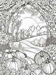 Harvest Dance Coloring Pages - Celebrating the Bounty of the Season  minimal black outline printable sheet, coloring page