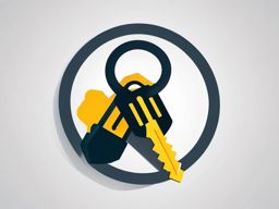 Clipart of an Unlock Key - Unlock key for access and entry,  color vector clipart, minimal style