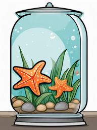 Clip Art Star Fish,Designing an aquarium-themed children's book with clip art star fish  simple, 2d flat