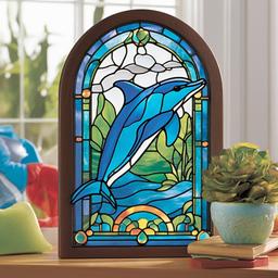 Melissa and Doug Dolphin Stained Glass - Explore the playful world of dolphins with Melissa and Doug dolphin stained glass kits, creating charming and colorful window art.  