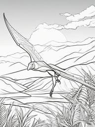 Dinosaur Coloring Pages - Pterodactyl Flying  simple coloring pages