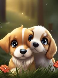 cute cartoon puppy wallpaper  ,mobile iphone background wallpaper