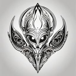 Best Alien Tattoo - Find the best representation of extraterrestrial allure with a top-notch alien tattoo.  simple color tattoo,vector style,white background