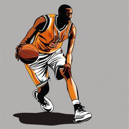 Basketball clipart - basketball dribbling on the floor  