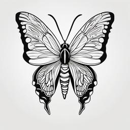 Cecropia Moth Tattoo - Tattoo featuring a cecropia moth.  simple vector tattoo,minimalist,white background